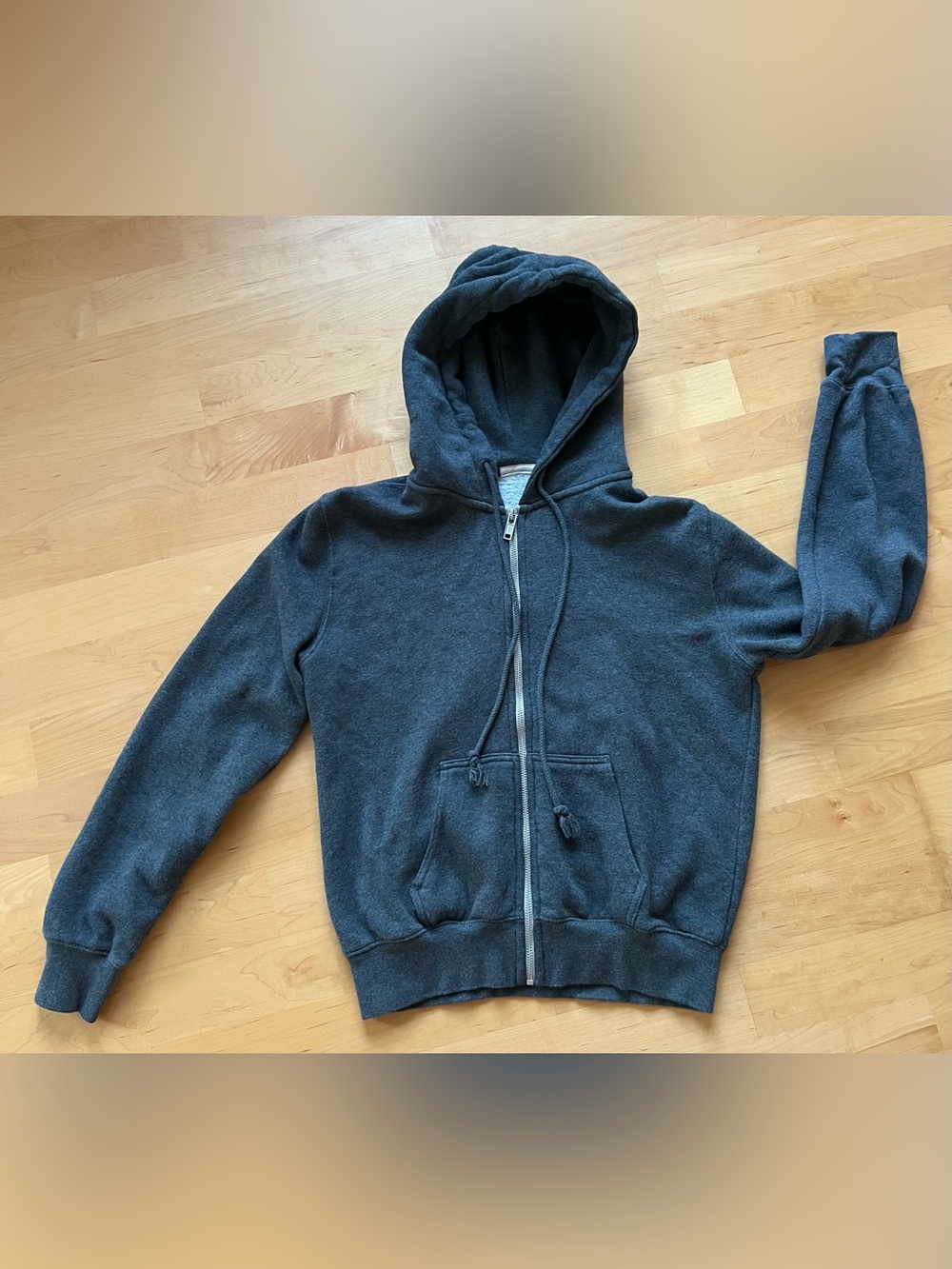 Brandy Melville Charcoal Gray Zip-Up Hoodie